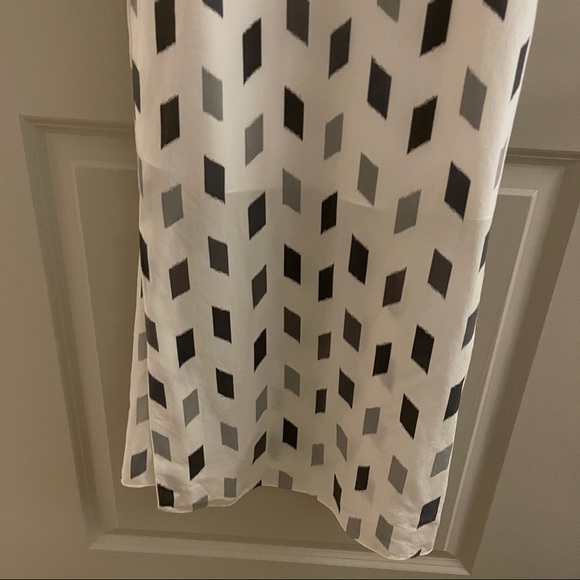 THEORY Double Strap Slip Dress  BRUSH PRINT GREY MULTI size 4 - Picture 7 of 7